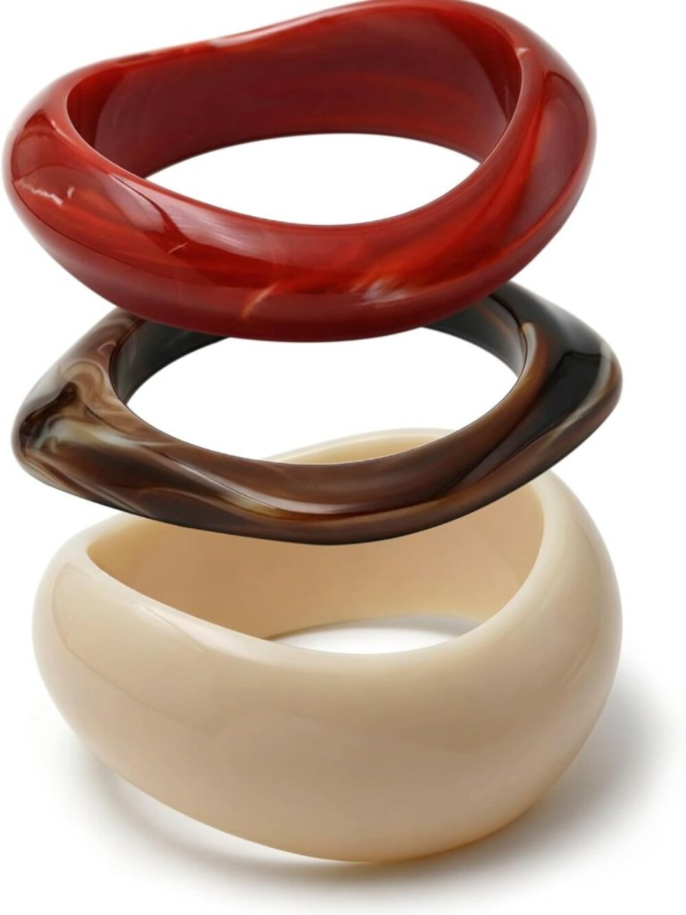 Chunky Acrylic Stackable Bangles Bracelet Set - Trendy Statement Jewelry